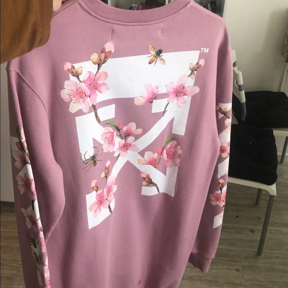 Off white cherry blossom sweater dress